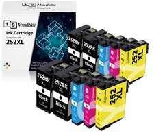 10PK 252XL T252XL Ink Cartridges for Epson WorkForce WF-3620 WF-3640 WF-7110