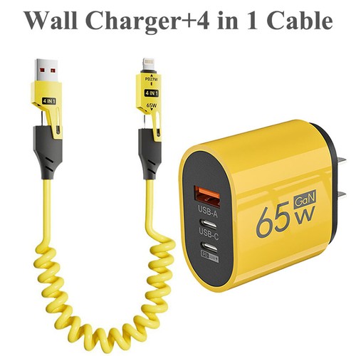65W 3-Port USB C Fast Wall Charger Block ,PD 5FT Cable For All Cell Phone iPad - Picture 13 of 27