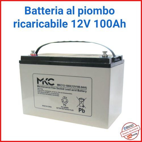 Batteria 12V 9000mAh 9Ah Piombo-acido Ricaricabile 150x65x95mm Erme Nedis 5412810284160 - Foto 2