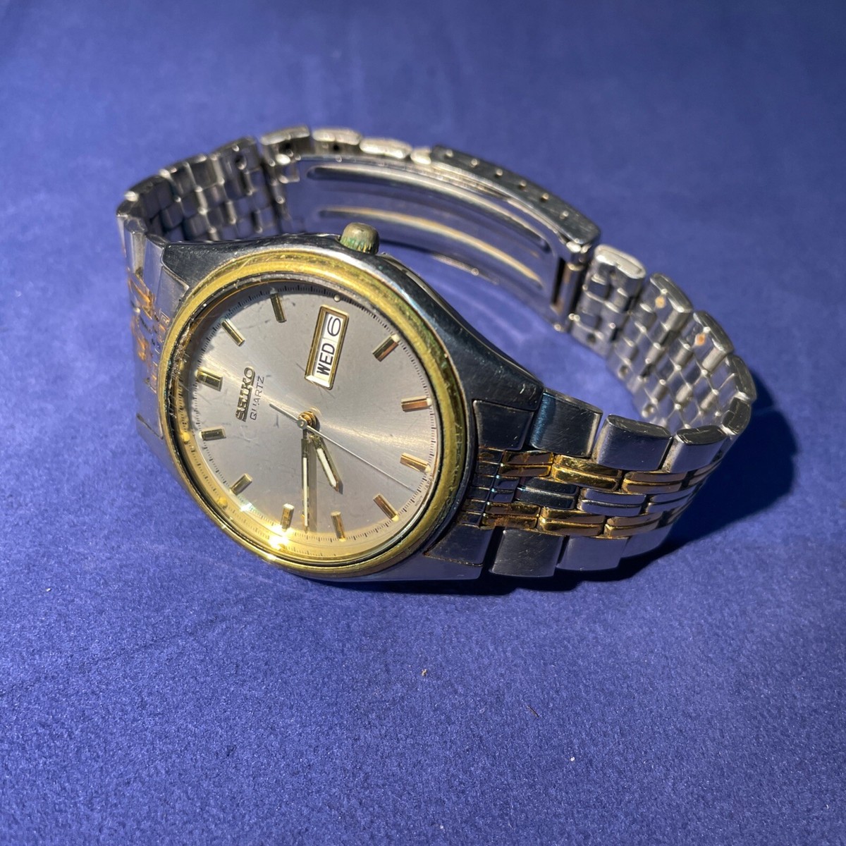 SEIKO 7N43-9041 クォーツ デイデイト メンズ腕時計 稼働品 Seiko Quartz 7N43-9041 Vintage Wrist Watch Japan Date Day Gold Two