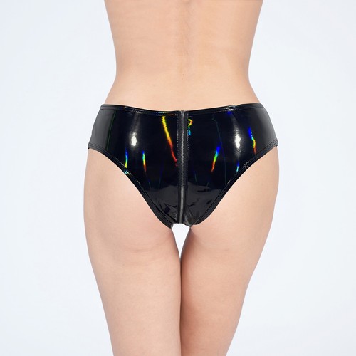 Damen Höschen Reizwäsche Unterteil Slip Stange Leder frech glänzend PVC Faux - Bild 15 von 48