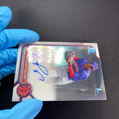 2022 Bowman Chrome Eddinson Paulino 1st Auto CDA-EP Red Sox Autograph Blue Jays - Picture 9 of 9
