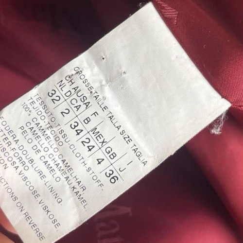 Max Mara Women's White Tag Rialto Iconic Coat Belted Coat 100% Camel Red USA2 - Picture 12 of 24