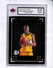 2007/08 TOPPS NBA BASKETBALL CARD #112 KEVIN DURANT ROOKIE RC KSA 9.5 NGM. rookie card picture