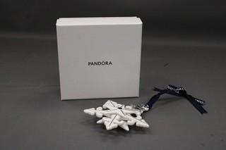PANDORA '2021 SNOWFLAKE' Porcelain Ltd Ed CHRISTMAS ORNAMENT 4.5" x 4" S47