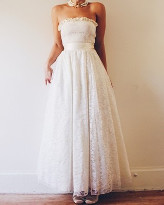 chinese dress ladies Vintage Style Strapless Lace Dress main image 1