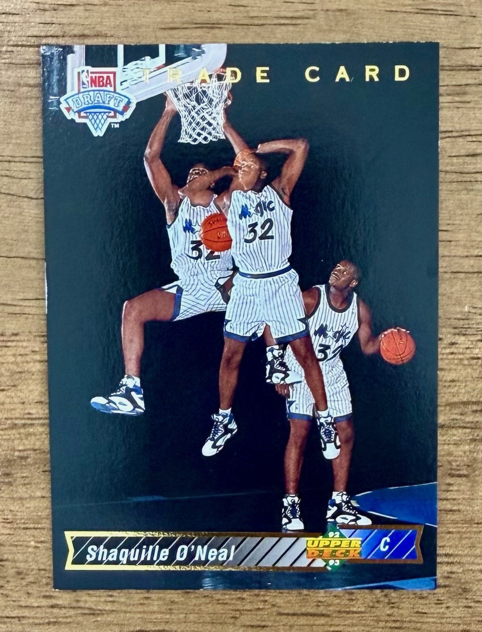 1992-93 Upper Deck Shaquille O'Neal Trade Card Rookie RC #1b Orlando Magic