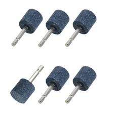 6 Pcs Cylinder Shape Mounted Grinding Stone 1/4" Hex Shank 1-3/16" Aluminum