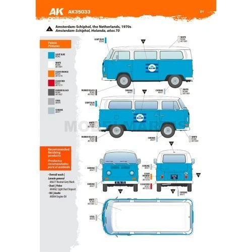 AK AK35033 1/35 Volkswagen T2 Model 1967 Airport Bus - Immagine 4 di 4