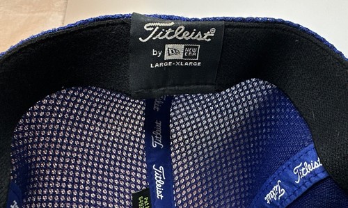 Titleist Tour Sports Mesh Fitted Golf Hat Cap Pro V1 FJ Royal White Size L/XL - Picture 7 of 7