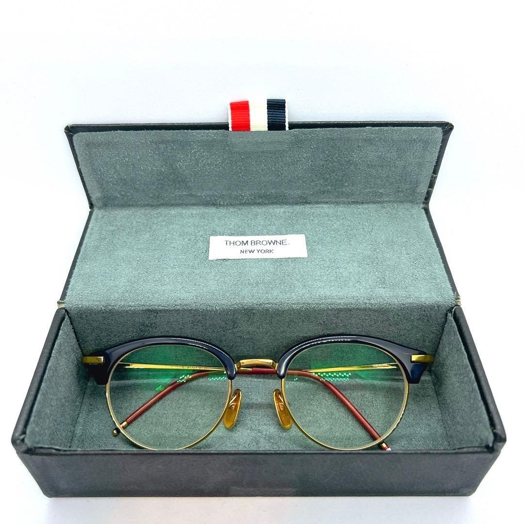 THOM BROWNE（トムブラウン）　TB-706 Thom Browne TB 706 Navy Blue-shiny 18k Gold Eyeglasses 47-21 for