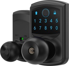 HIDALIFE Smart Fingerprint Keyless Entry Door Knob, Keypad Door Lock for Fron...