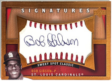 2005 Upper Deck Sweet Spot Classic Signatures Blue Ink Bob Gibson Auto #BG