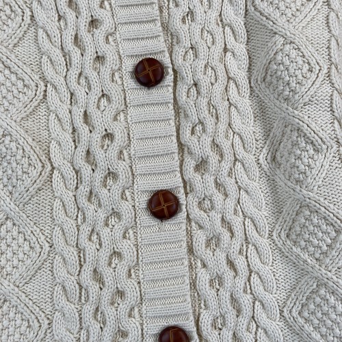 Neu mit Etikett L.L. Bean Damen beige 100% Baumwolle Knopfleiste Strickjacke Pullover, Größe M - Bild 4 von 14