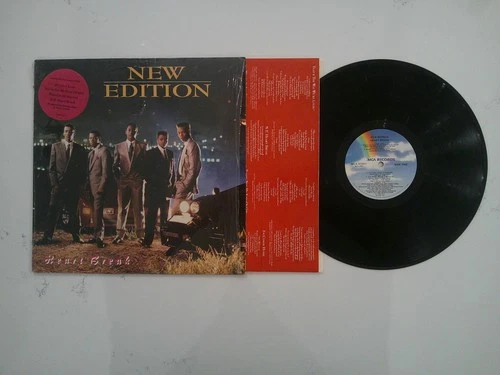 NEW EDITION HEART BREAK LP VERY RARE ORIG. 1988 MCA 1ST PRESS~SHRINK~HYPE~LYRICS