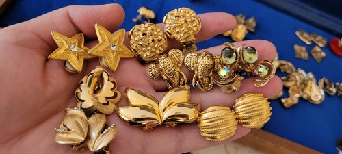 Vintage Ohrringe Set 118,3 Pfund 11 Unzen 35 signiert Monet Schwan Swarovski Kjl Trifar - Bild 18 von 24