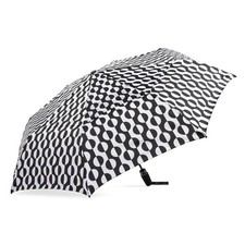 Auto Open Close Vented Windproof 47 Inch Printed Umbrella - Black and White Geo