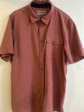 Avalanche Men’s Button Up Shirt Size L Cranberry Short Sleeve Special Pocket