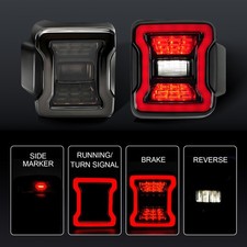 Lr Smoked Led Tail Lights Assembly Rear Brake Turn For 2018-24 Jeep Wrangler Jl
