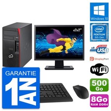PC Tour Fujitsu P557 Ecran 22" Intel G4400 RAM 8Go Disque 500Go Windows 10 Wifi