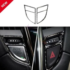 Real Carbon Fiber One-Click Startup Frame Cover Trim For Cadillac ATS 13-2019