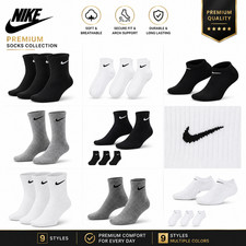 NIKE SOCKS 3 PAIRS PACK - LIGHTWEIGHT CREW ANKLE MENS WOMENS SPORTS UK