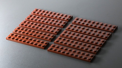 LEGO Teile: 10x Plate 2 x 10, Reddish Brown (aus Modell 21318)