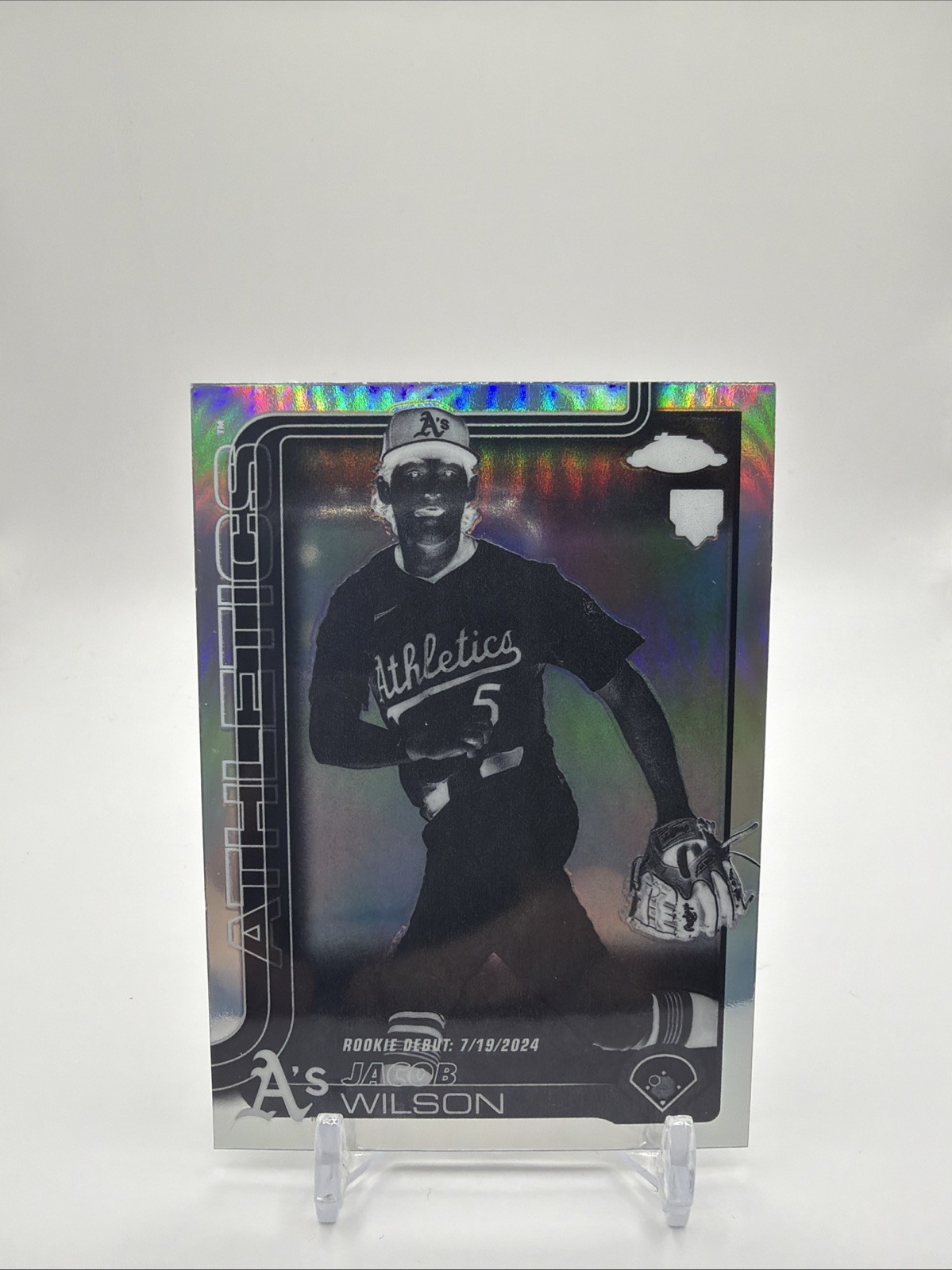 2025 Topps Chrome Update Jacob Wilson Negative Refractor Athletics Rookie Debut