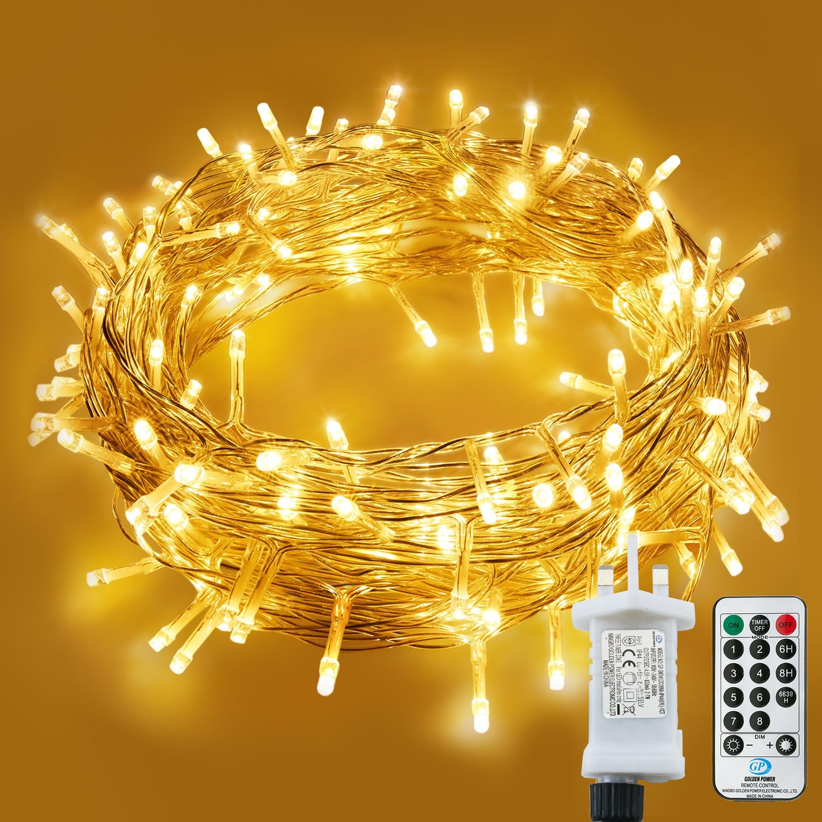 LITYBY Fairy Lights Plug in Waterproof,15M/49ft 120 LED 120LED, Warm White