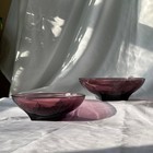 Vintage Hazel Atlas Set of Two Moroccan Amethyst Glass Bowls MCM