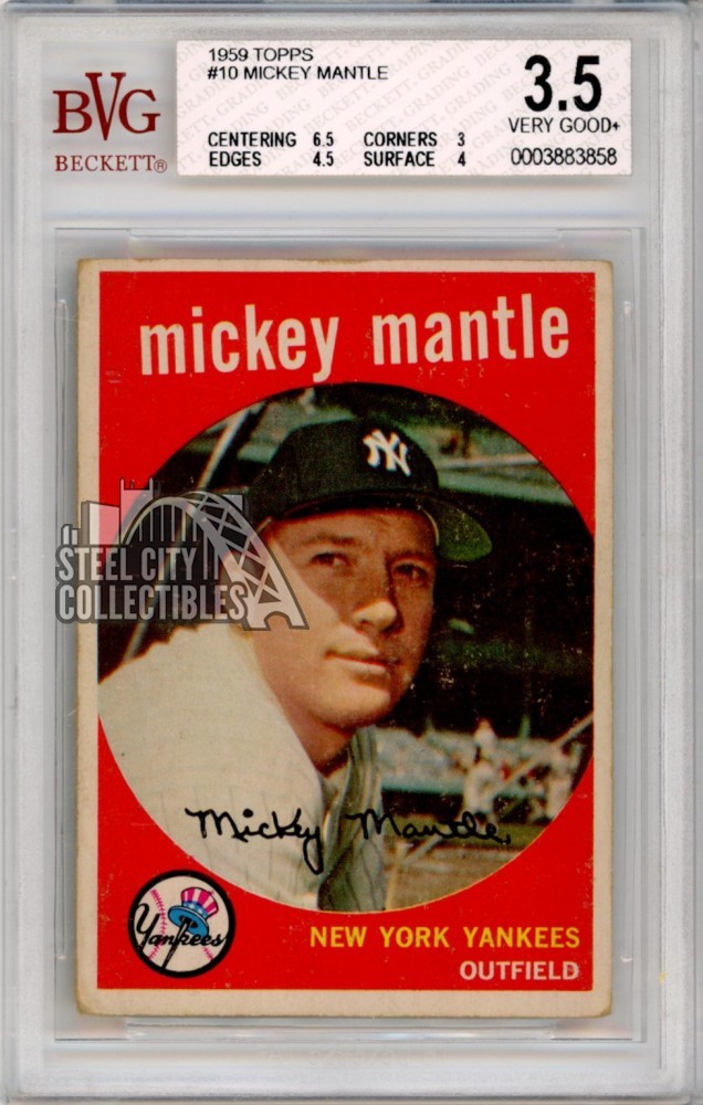 Mickey Mantle 1959 Topps Card #10 BVG 3.5 Very Good+ | eBay