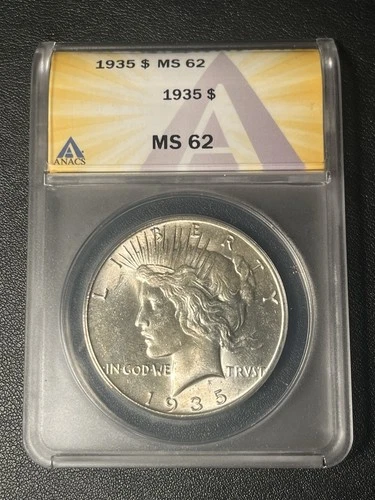1935 Peace $1 ANACS Certified MS62
