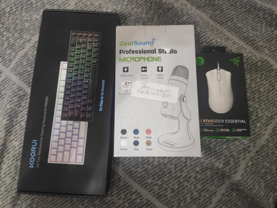 Gaming Set Bundle   Razer DeathAdder Essential + ZealSound Mic + KOORUI Tastatur