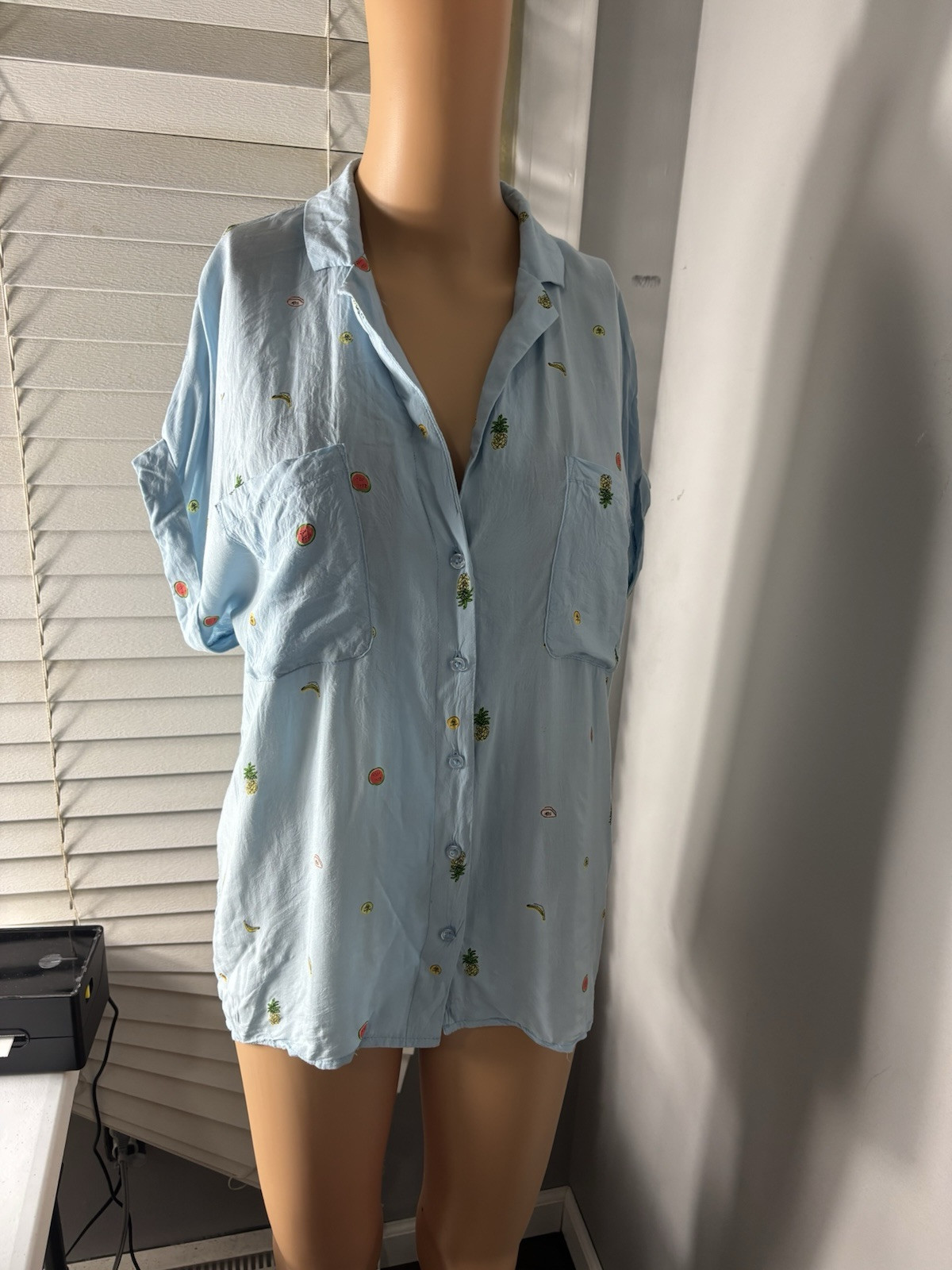 Workshop republic High Low Button Down Shirt FRUI… - image 17