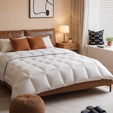 Lightweight White Goose Down Comforter Twin Size - All Season Luxury Down Duv...