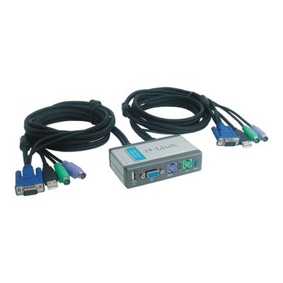 D-Link KVM Switch mit 2 Port PS/2, USB & VGA Kabeln DKVM-2KU