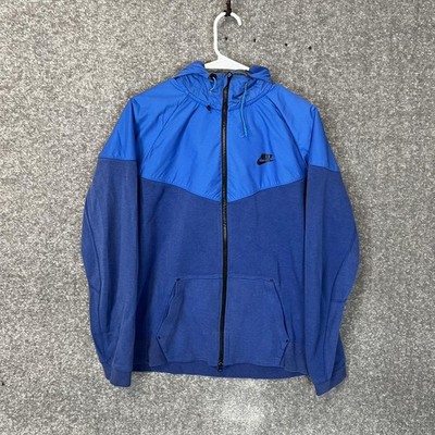Nike Tech Fleece Windrunner Hoodie Jacket Zip Up Blue 616757-455 Large