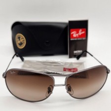 Ray-Ban 3267 Aviator 64mm Sunglasses Case Silver / Gray Gradient - NOS