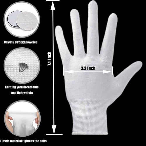 GLEDLOVES LED Gloves Light Up for Kids Teens Adults Toy Gifts 12 Colors 1Pair/S - Picture 7 of 9