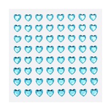 256 Pcs Heart Rhinestone 6mm Self Adhesive Gems Stickers Blue