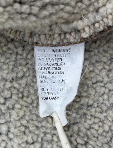 Woolrich Women’s Medium Tan Fleece Button Up Chore Coat Classic Just Below Waist - Picture 6 of 13