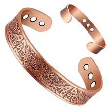 9X Copper Bracelet for Men Copper Magnetic Bracelet Strength Magnets Tree of ...