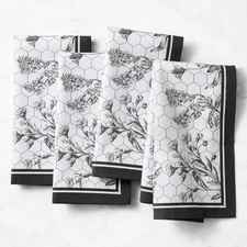 WILLIAMS SONOMA HONEYCOMB DINNER NAPKINS SET OF 4  - NEW IN PLASTIC