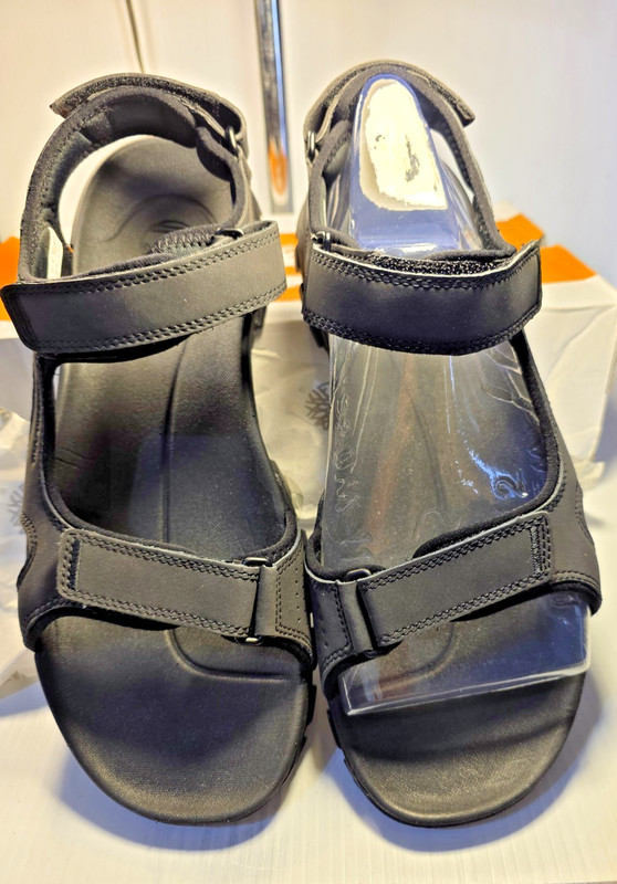 Timberland Lincoln Peak Blackstrap Black Leather Men Sandals Size12 M/M (1 PAIR)