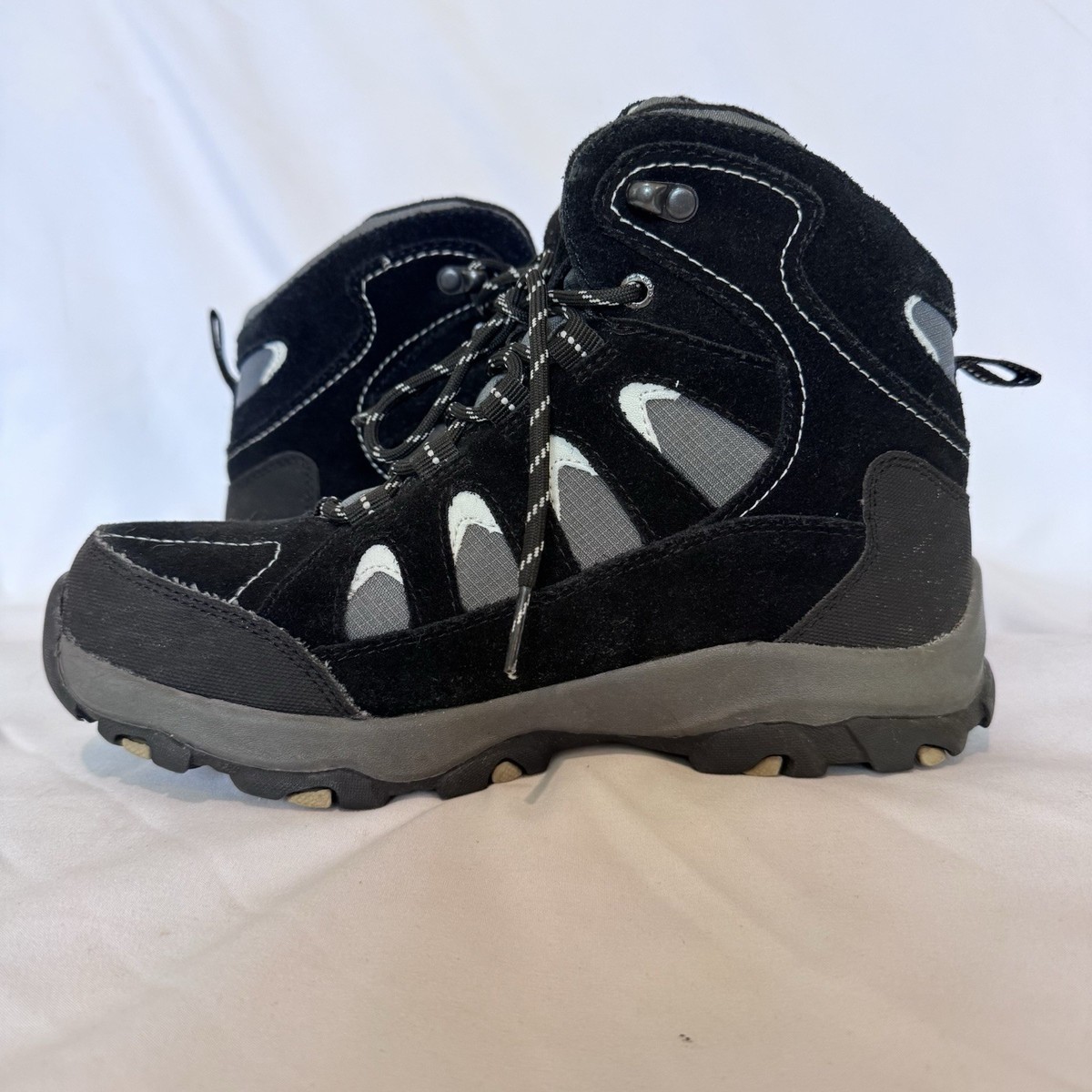 Lands End Womens Trekker Hiking Snow Boots Black Suede Size 7.5 Outdoor Gorpcore View 5