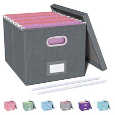 File Organizer, File Box, File Cabinet for Letter File Folder 1 pack Dark-gray