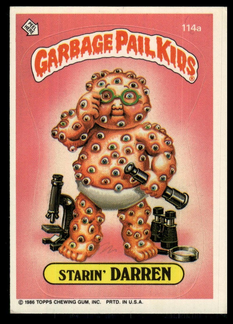 1986 Topps Garbage Pail Kids Series 3 #114a Starin' Darren