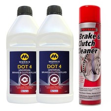 MORRIS DOT 4 Brake & Clutch Fluid DOT4 2x1L + Polygard Brake Cleaner 600 mL 10.50 per litre