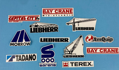 Hard Hat Decal Stickers Bay Crane LIEBHERR TEREX SARENS TADANO MORROW AmQuip