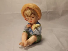 Retro Cutie Ceramic Farmer Boy w/ Banana Vintage Kitchsy 1950s Style Lipper Mann